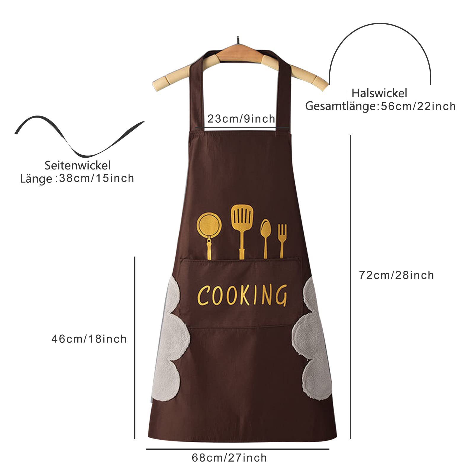 Coonoor Kochschürze Kochschürze Wasserdicht Schürze mit 2 Taschen, Küchenhe günstig online kaufen