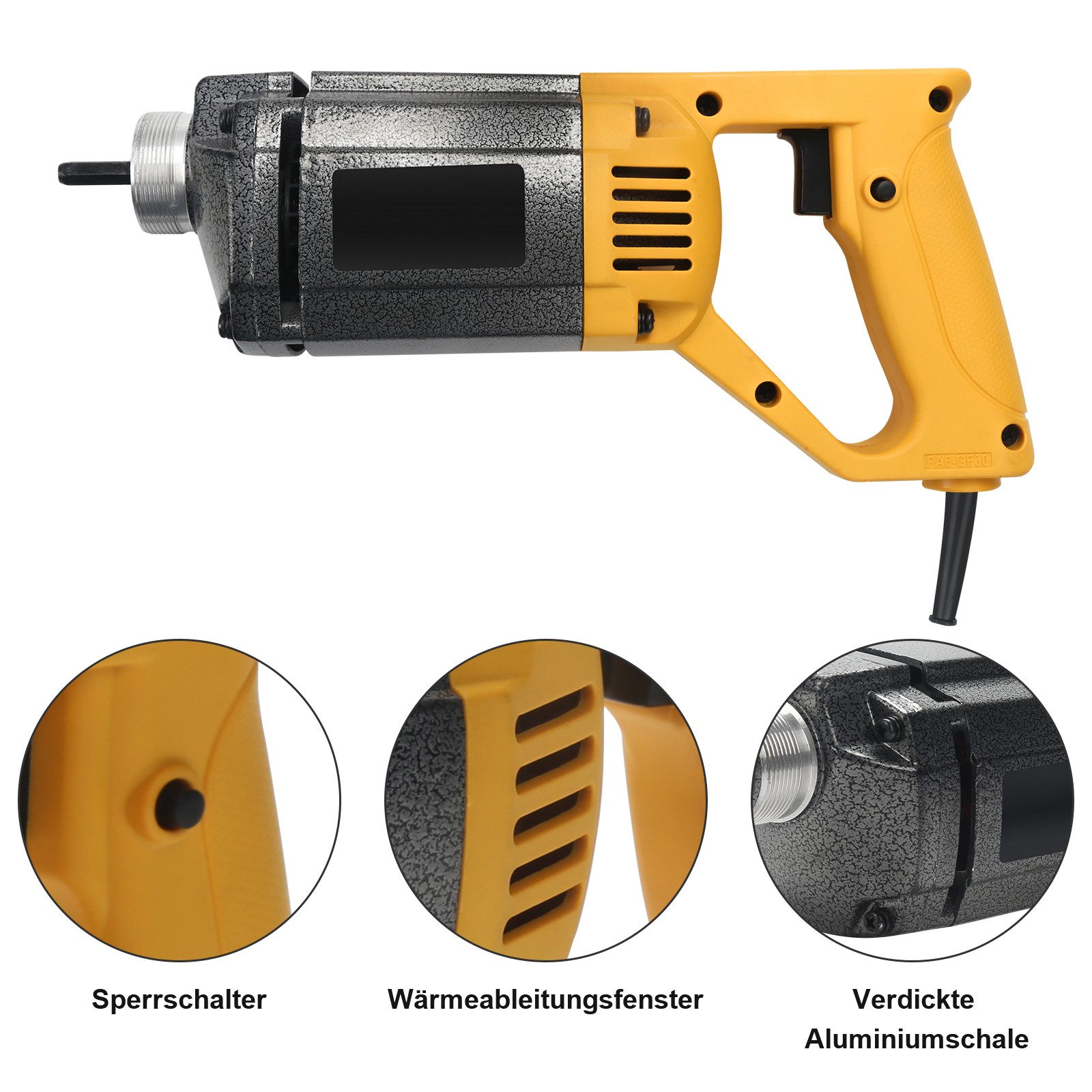 Clanmacy Innenrüttler Betonrüttler, 5000U/min, 1000W, 230V, Schlauch 1.5m, 1000 in W, (1-tlg) – Bild 5 von 5