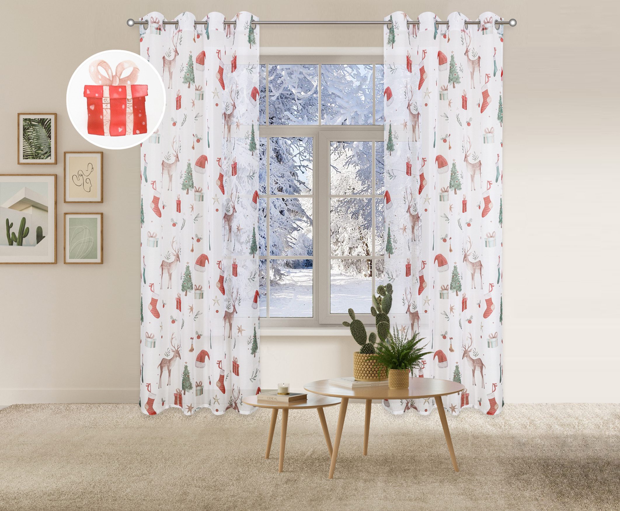 my home Gardine Olwyn, Ösen (1 günstig online kaufen