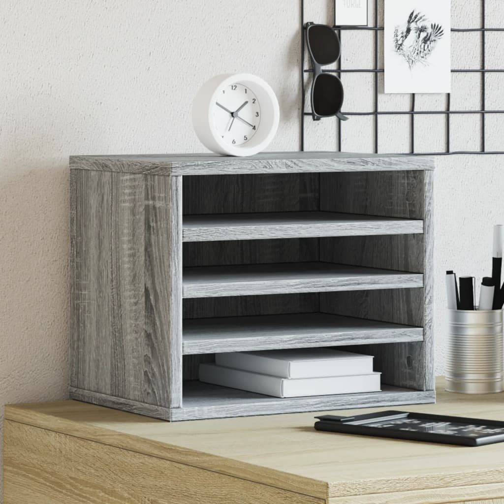 vidaXL Organizer Schreibtisch-Organizer Grau Sonoma 36x26x29,5 cm Holzwerkstoff