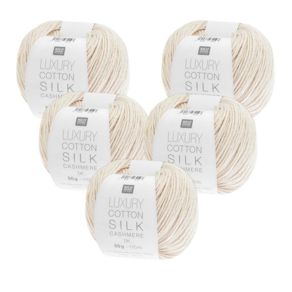 Rico Design 5 x Rico Luxury Cotton Silk Cashmere DK Häkelwolle