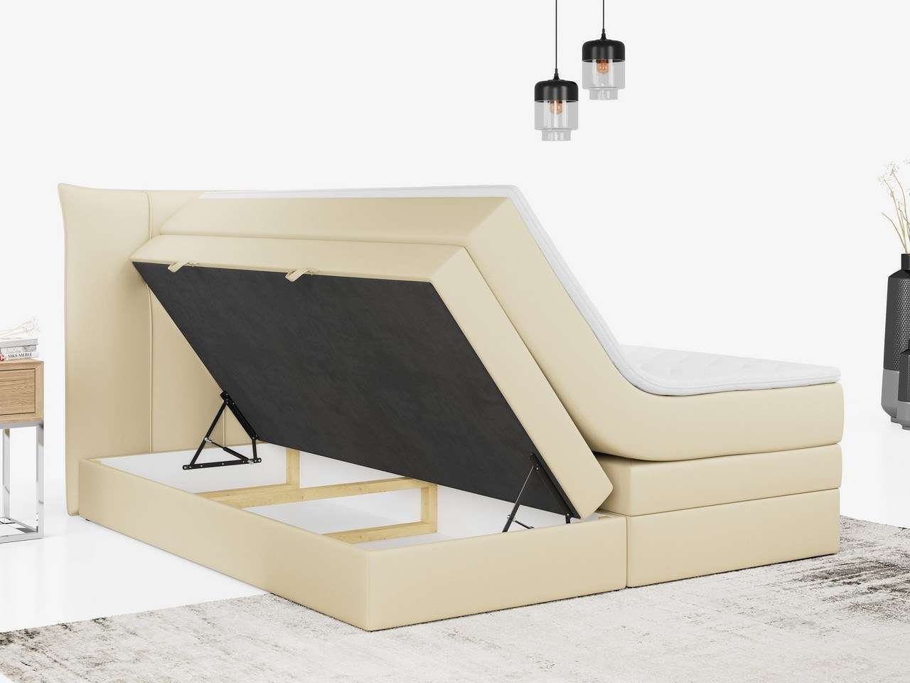 KING, MKS Matratzen und Bettkasten Boxspringbett mit MÖBEL Doppelmatratze, PREMIUM 10 Polsterbett Zwei