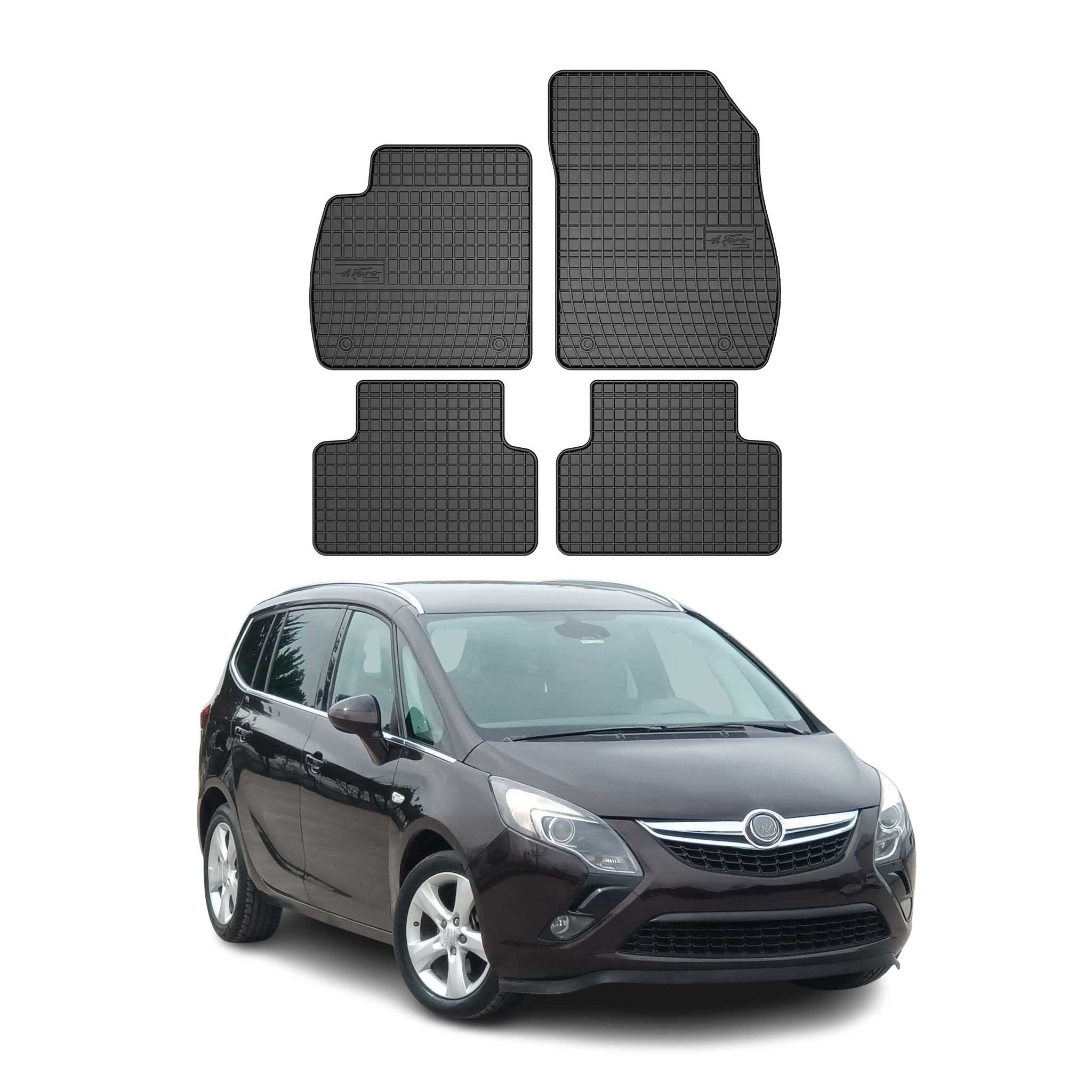 OMAC Auto-Fußmatten für Opel Zafira C Tourer 2012-2019 Gummi Schwarz 4 tlg (4 St), für Opel Zafira C Tourer 2012-2019 Opel Zafira C Tourer 2012-2019, Antirutsch,Wasserfest,Einfache Installation