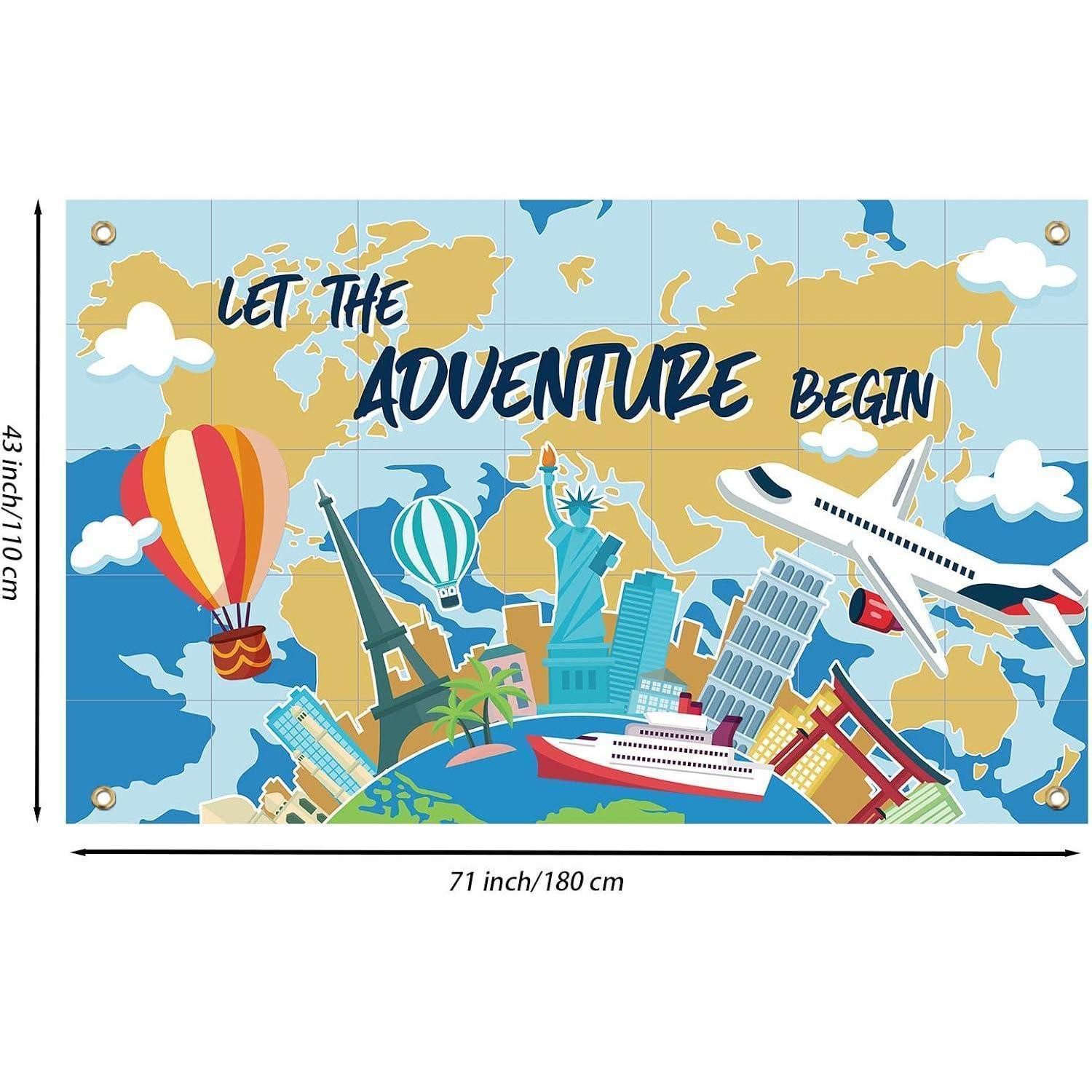 LuxusKollektion Fotohintergrund Hintergrund Reise Let The Adventure Begin 185x110cm