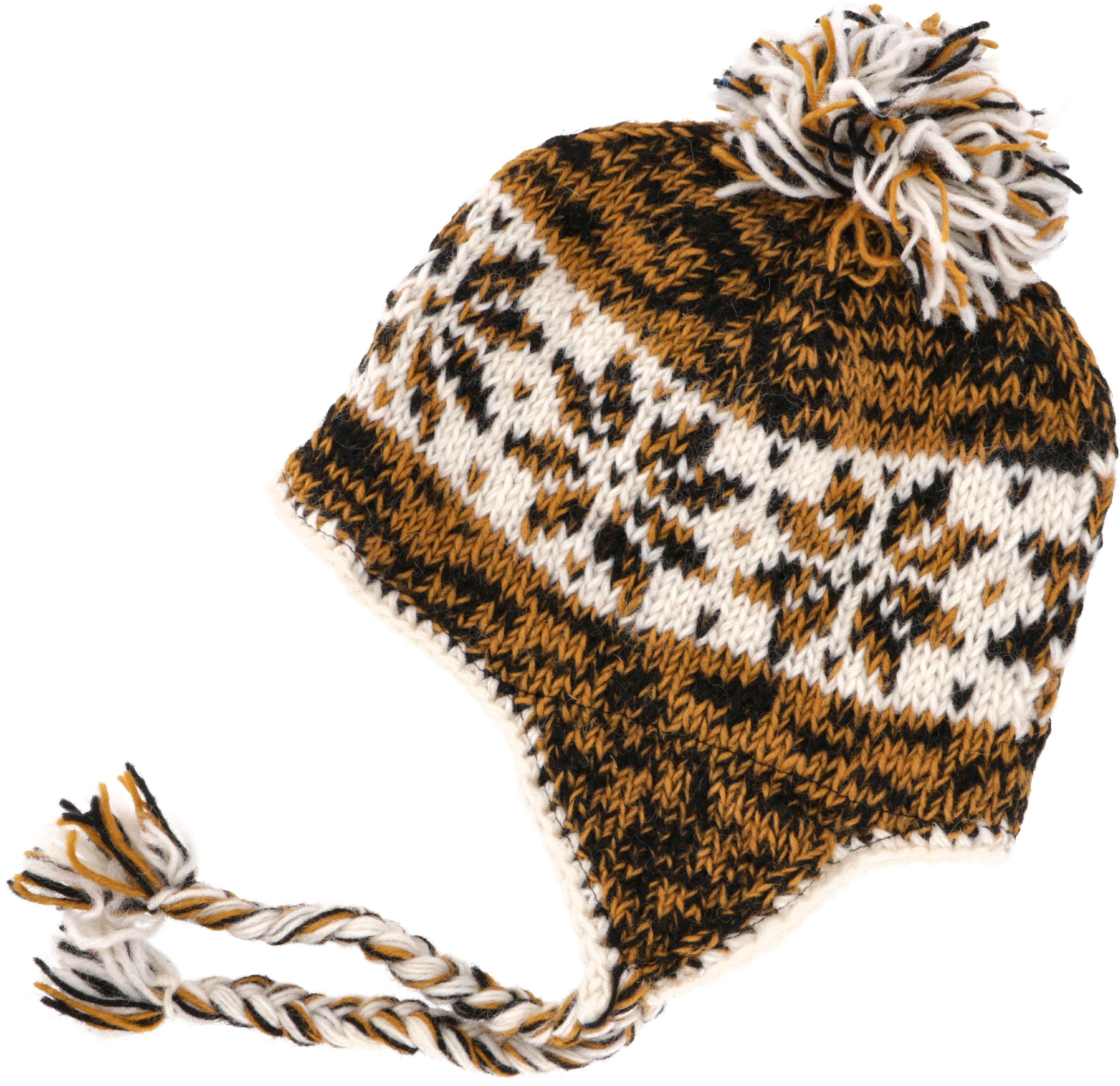 Guru-Shop Strickmütze Wollmütze mit Ohrenklappen, Norwegermütze,.. günstig online kaufen