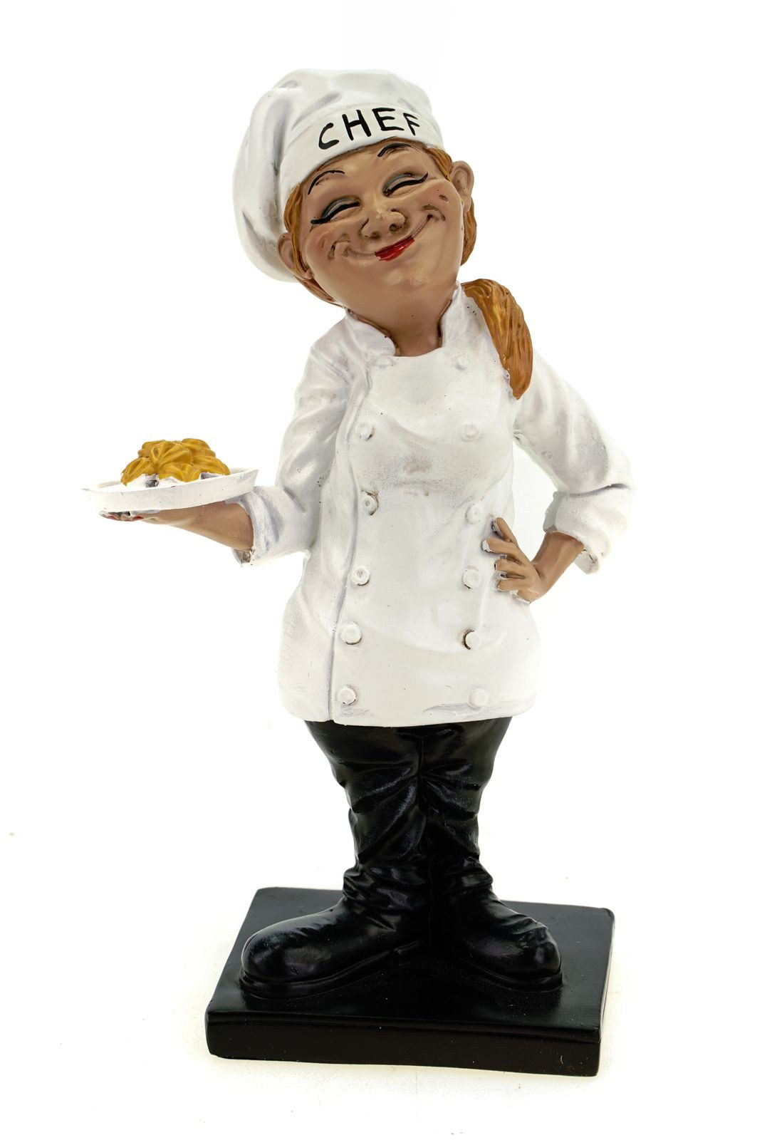 Dekofigur Funny Life Pasta a la Chef Küchenchefin Figur Koch Köchin Karikatur