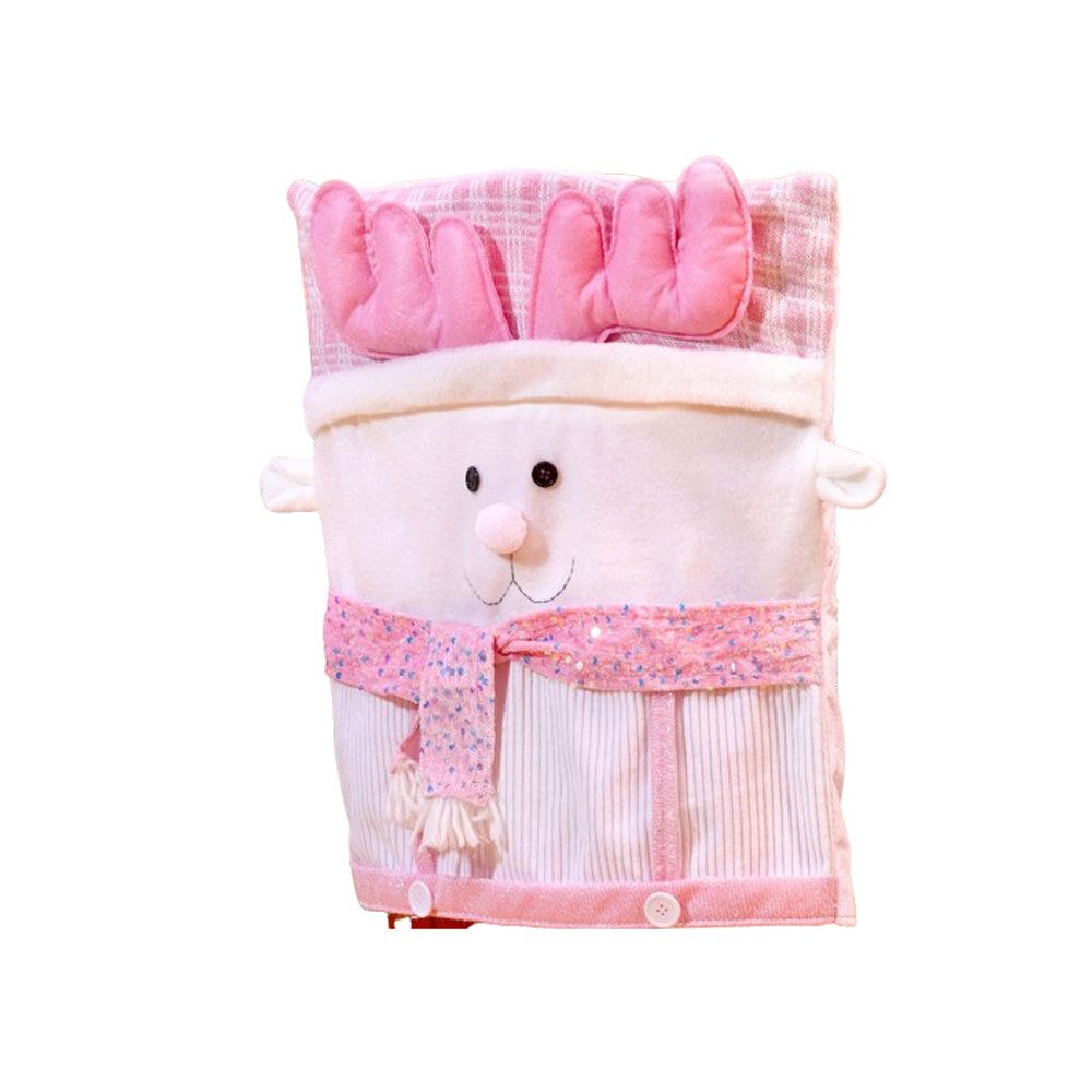 CLTYQ Stuhlhusse Weihnachtliche Stuhlhussen Weihnachtsdekorationen, in Rosa, Stuhlhussen für Esszimmer, niedliche Weihnachtsmann-Stuhlhussen