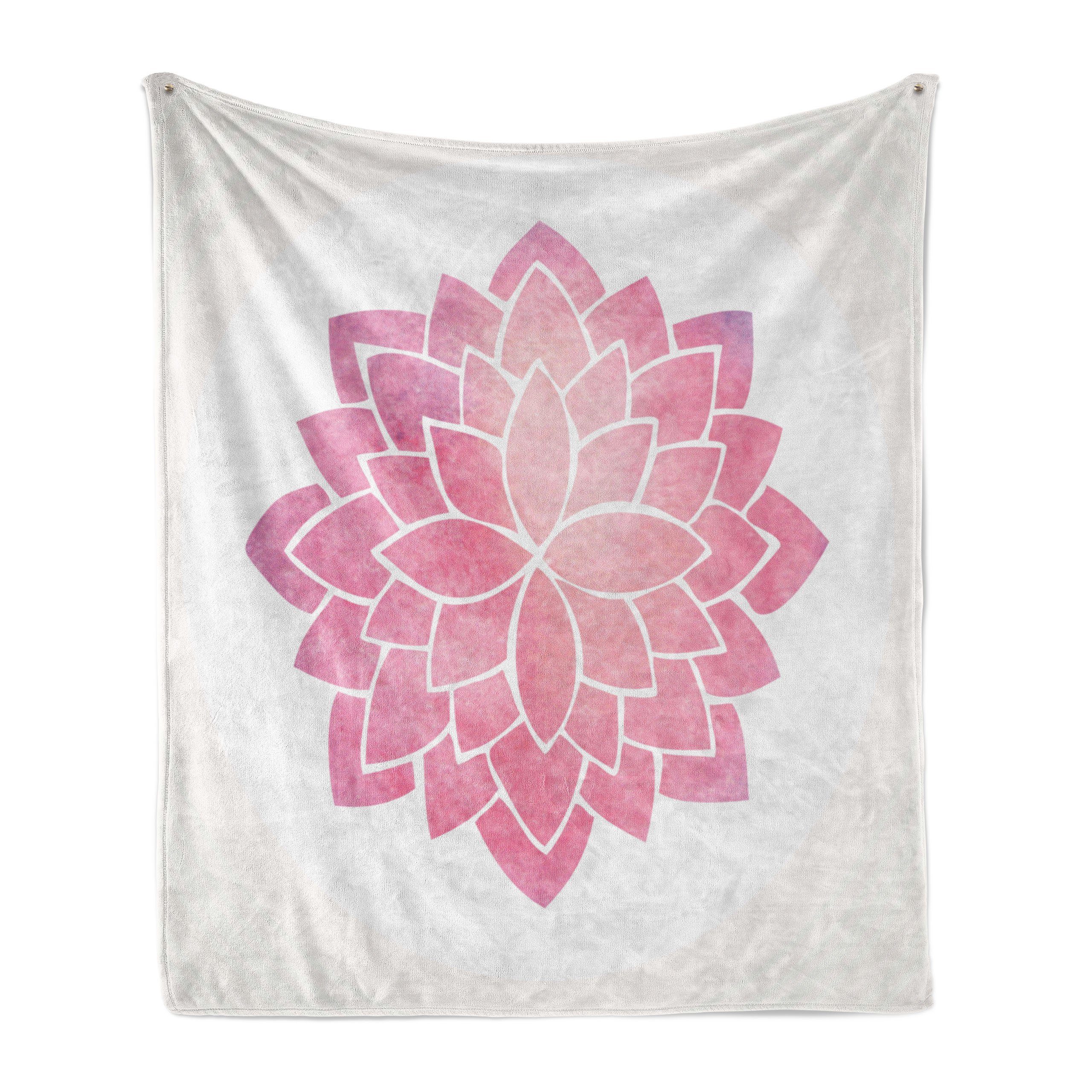 Wohndecke Gemütlicher Plüsch für den Innen- und Außenbereich, Abakuhaus, rosa Mandala Yoga-Lotus-Blumen-Kunst