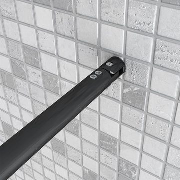 duschspa Duschwand 8mm Duschtrennwand Duschwand Glaswand Walk in Dusche mit Flipper-Panel, Einscheibensicherheitsglas, Sicherheitsglas, (Set), Glas, Nano Glas