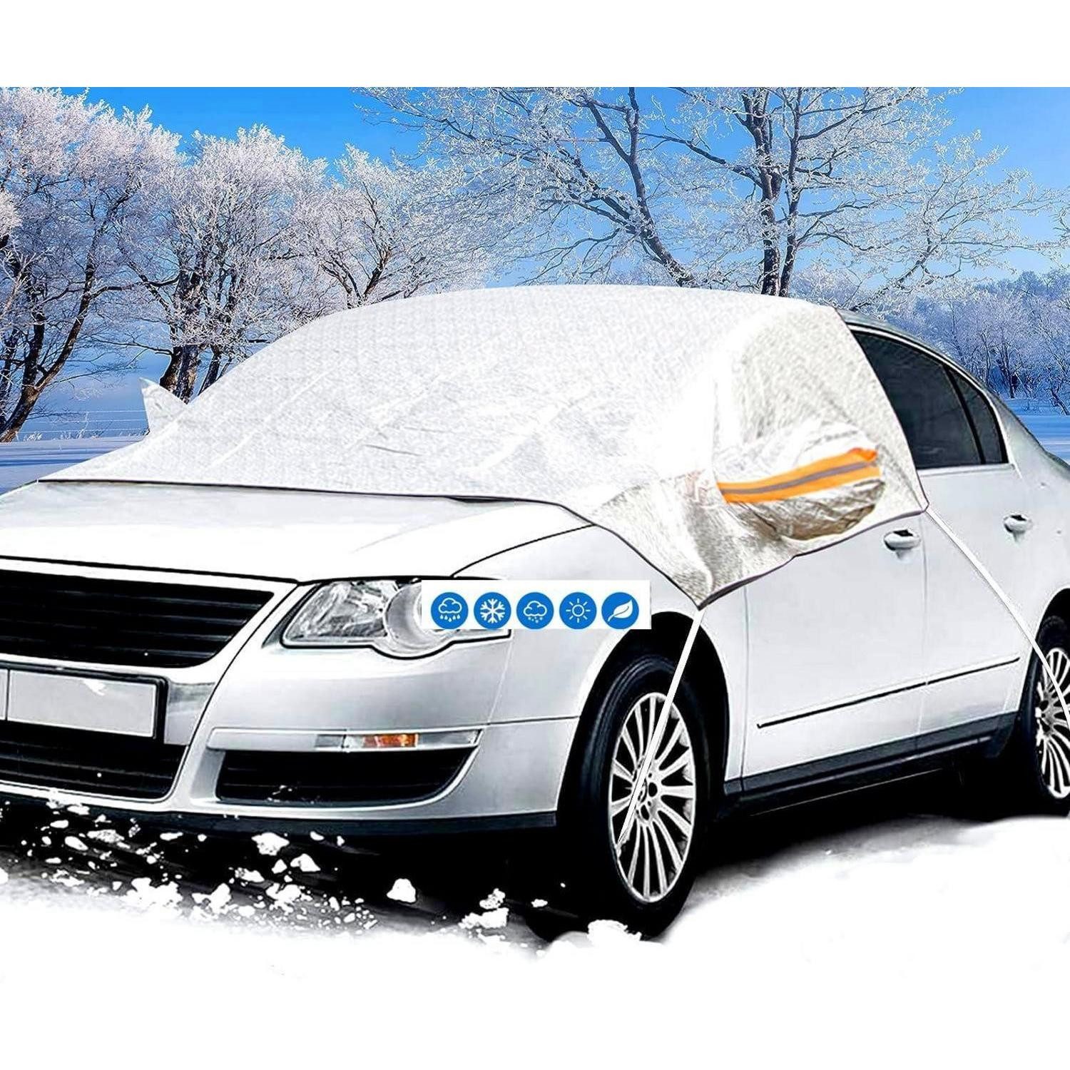 LuxusKollektion Frontscheibenabdeckung Frontscheibenabdeckung mit Spiegelabdeckung 240x148cm Winterschutz