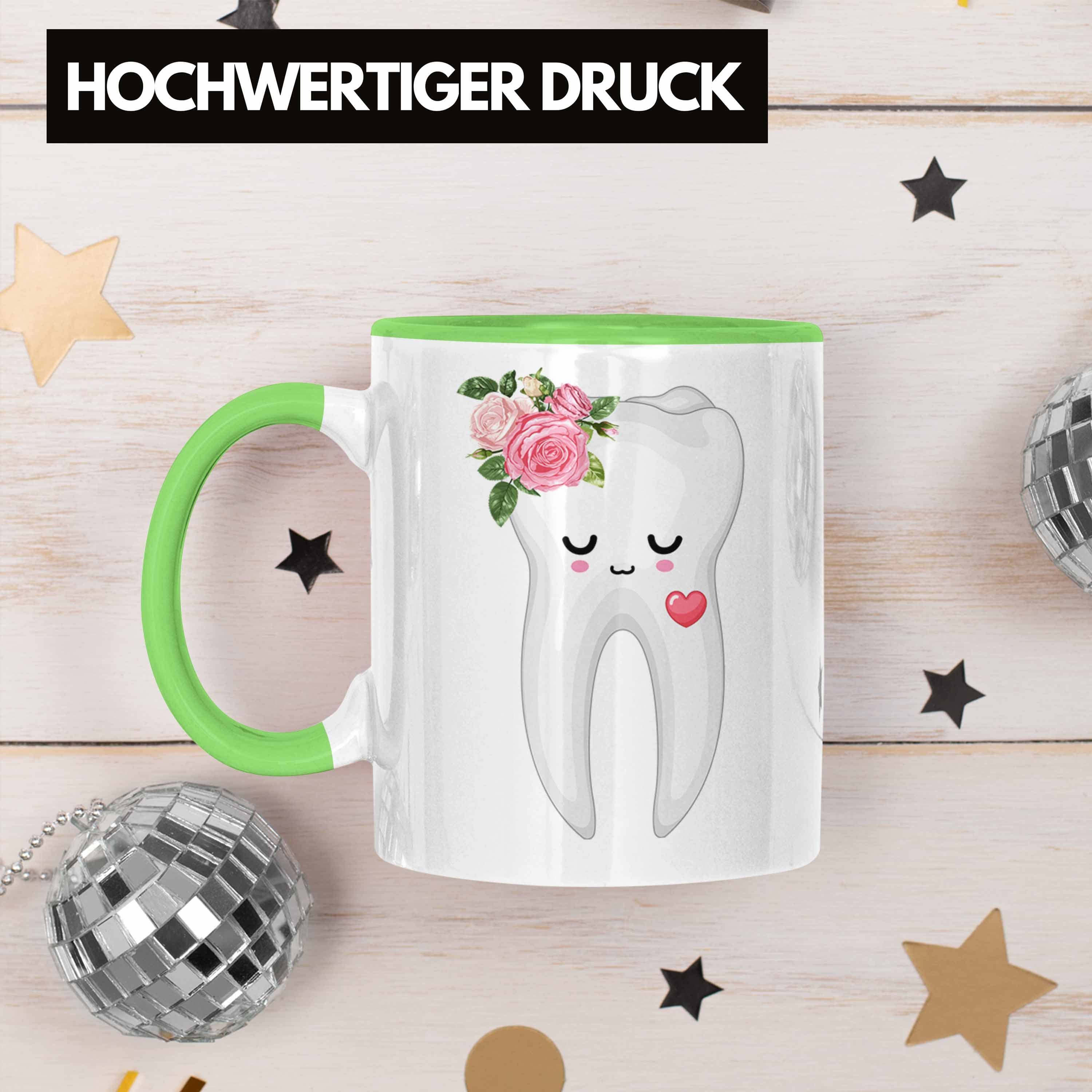 Trendation Tasse Zahnarzthelferin Tasse Lustiges Beste Grün für Zahnarzthelferin Geschenk