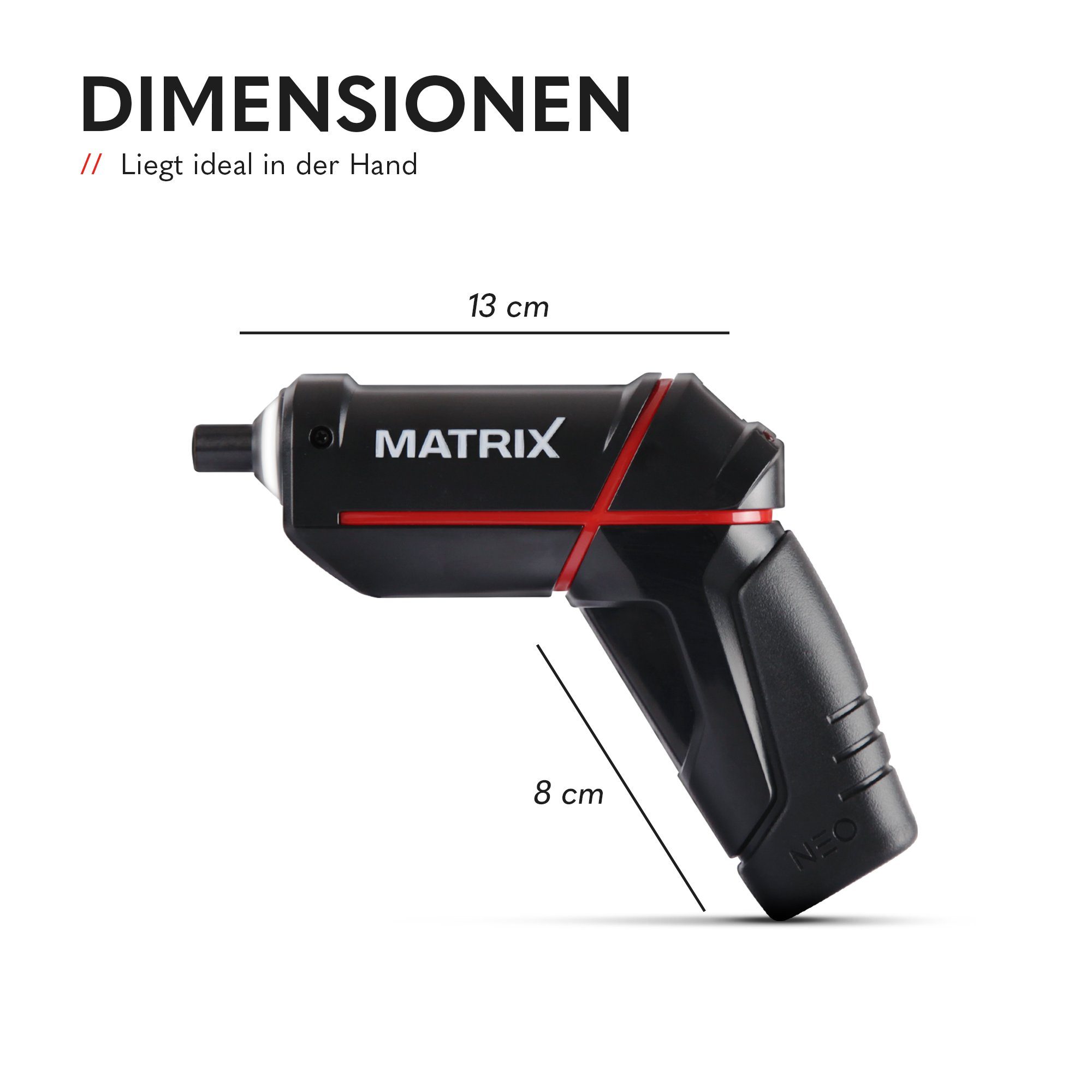 Bestlivings Akku-Schrauber MATRIX Neo, Akkuschrauber - Touch-Sensor Mini-Schrauber Bohrschrauber + Bitsatz