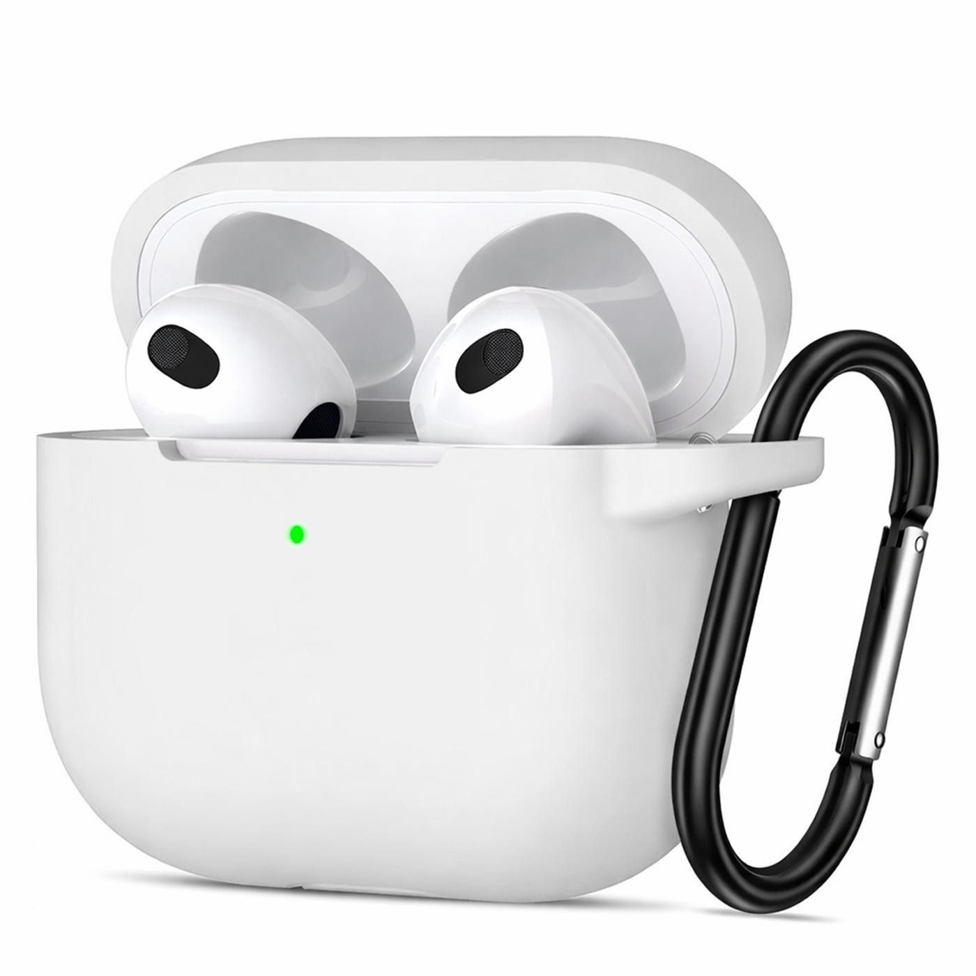 CoolGadget Kopfhörer-Schutzhülle Basic Silikon Hülle für AirPods 4 Schutzhülle mit Karabiner, Soft Touch Case, stoßfest, rutschfest, 360° Schutz, kabellos ladbar