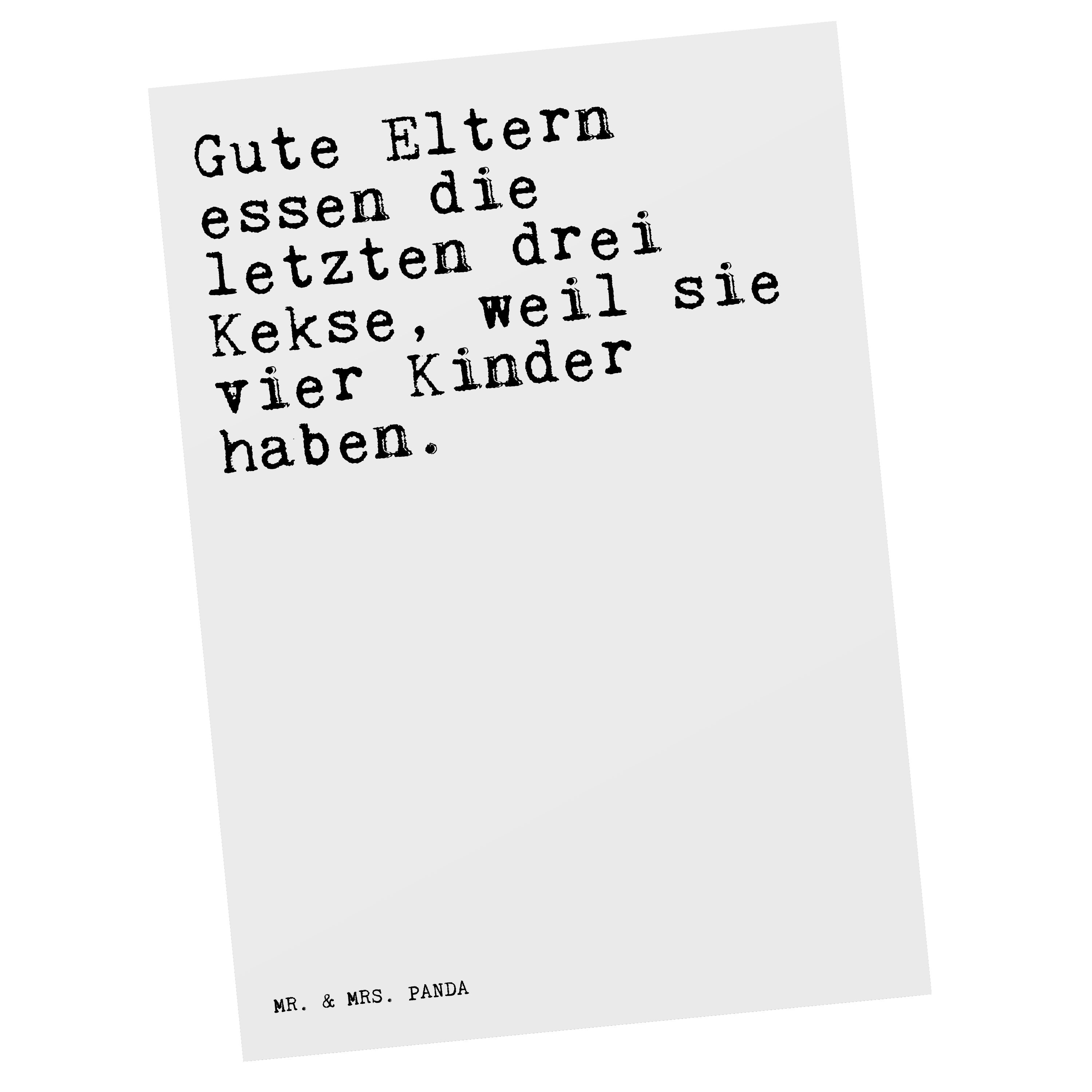 Mr. & Mrs. Panda Postkarte »Gute Eltern essen die... Weiß