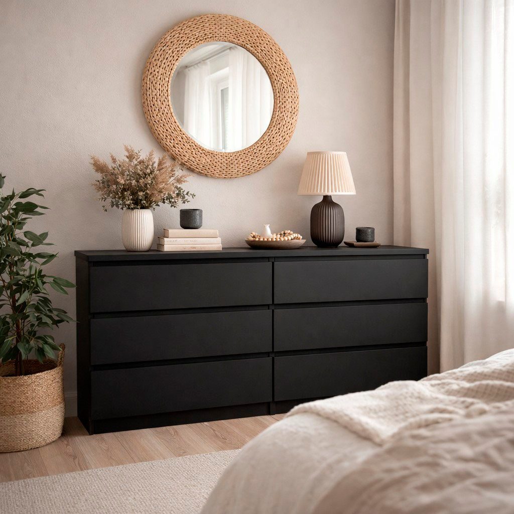 INOSIGN Kommode Naia, Aufbewahrung, 6 Schubladen, grifflose Front, viel Stauraum, Modern, skandinavisches Design, in mehrere Farben, Metallgleiter