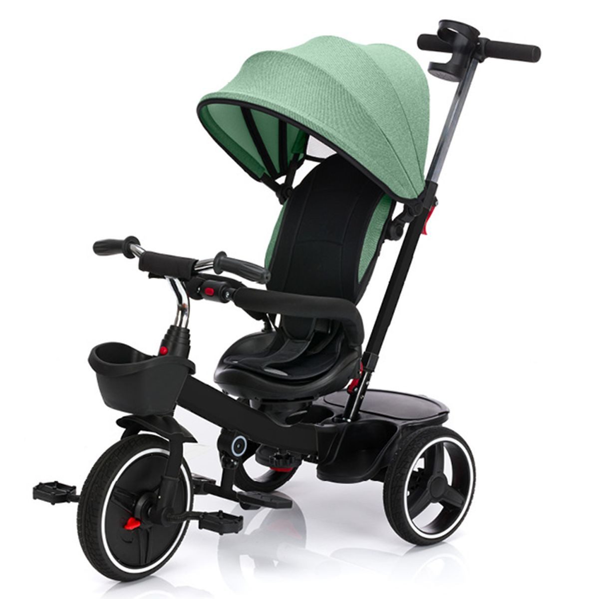 Dreirad-Kinderwagen Niki 360 - Schwarz Grün