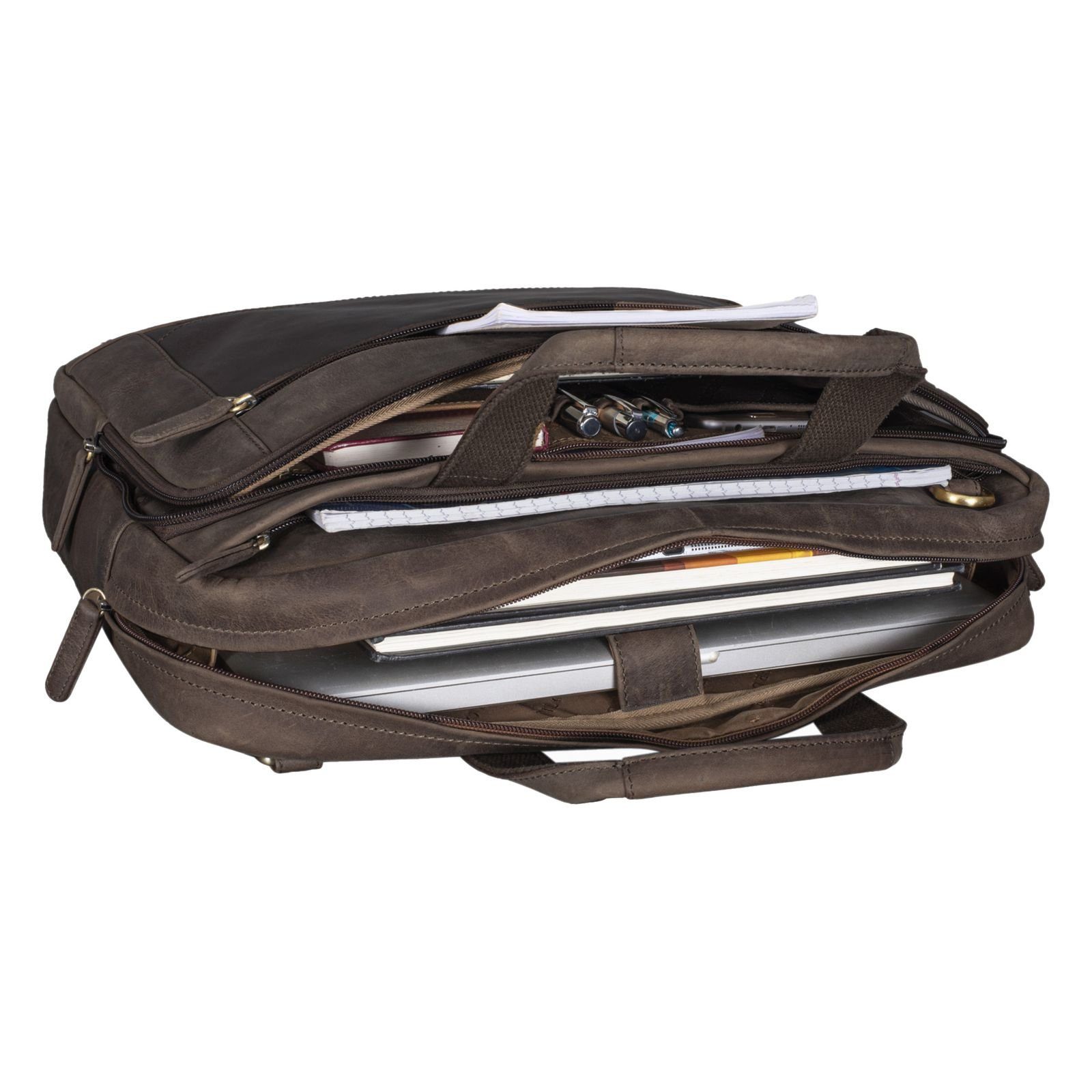 STILORD Laptoptasche "Antoine" Vintage Ledertasche Business