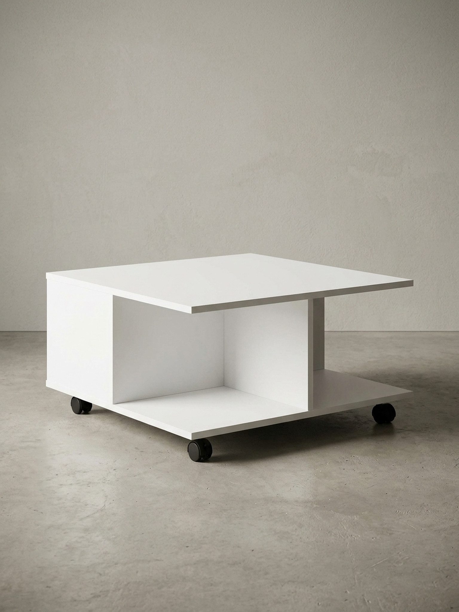 KADIMA DESIGN Couchtisch Kaffeetisch RAPIDO - Moderner Tisch mit Schubladen & Rollen