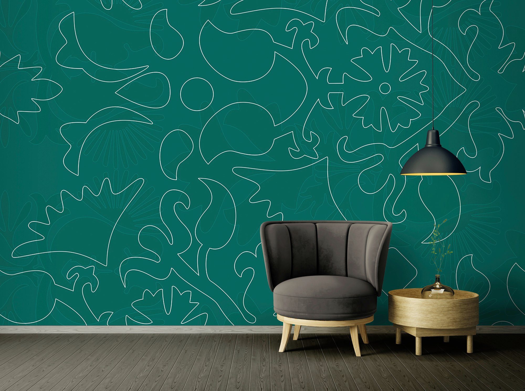 Architects Paper Fototapete Atelier 47 Adornment 3, glatt, floral, (6 St), Abstrakt Fototapete 6,00 m x 2,70 m 200 g Vlies Premium Tapete Modern
