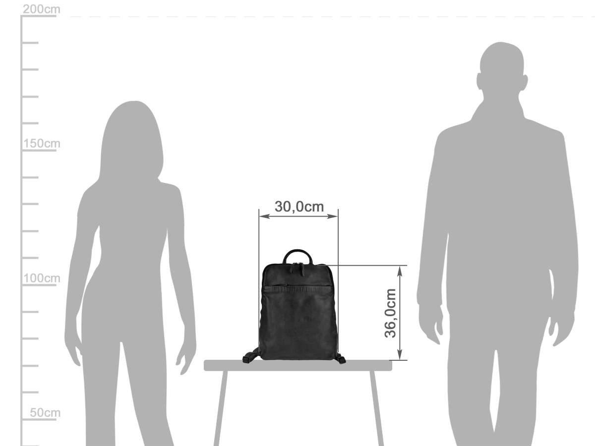 Bear Design Freizeitrucksack "Ivanka" Rucksack Leder 30x36cm Damenrucksack, sportlich, knautschig weiches Leder