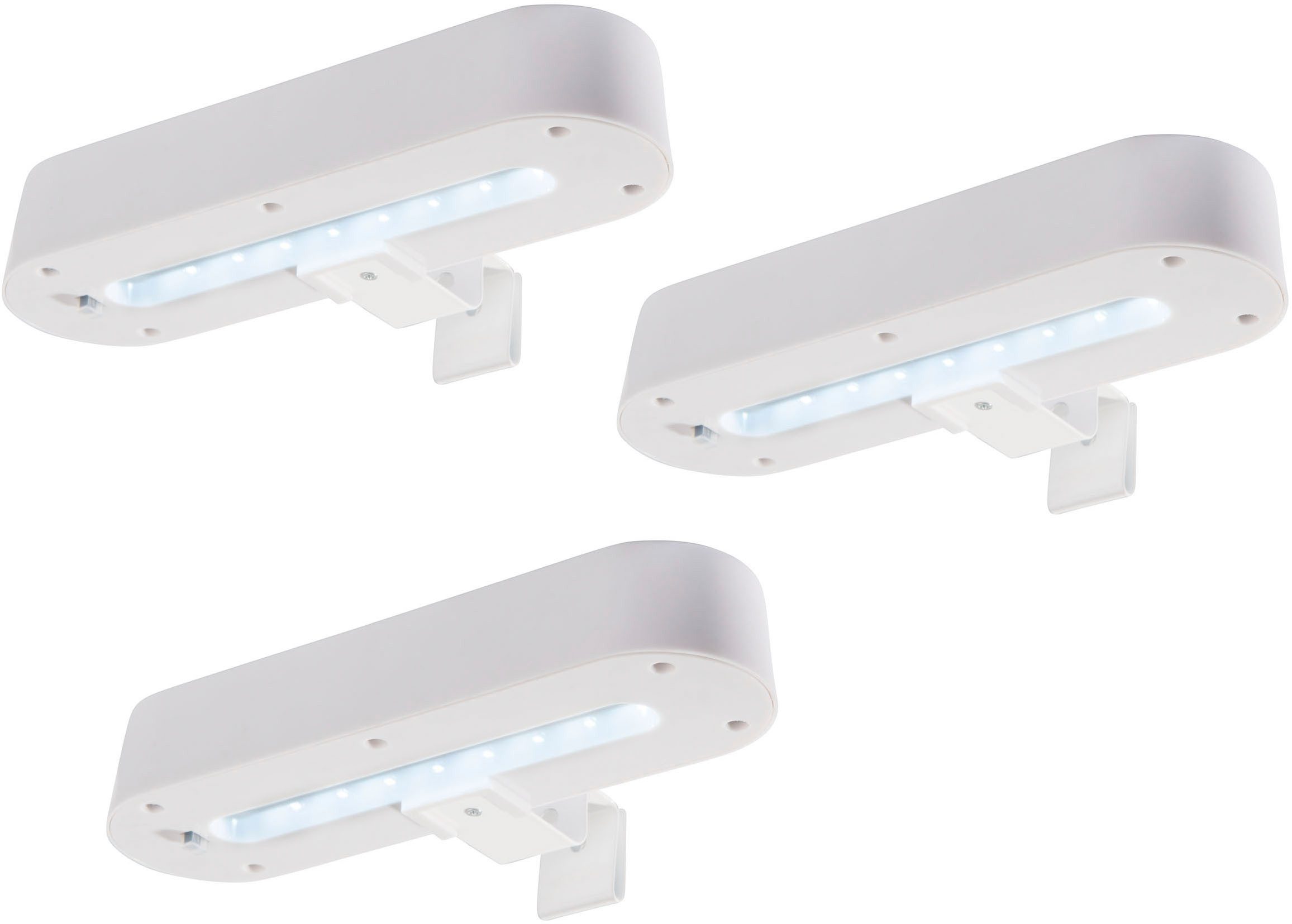 näve LED Solarleuchte Garden Light, LED fest integriert, Neutralweiß, 3er Set Dachrinnenleuchte weiß inkl. Halterung, Schiebeschalter, IP44