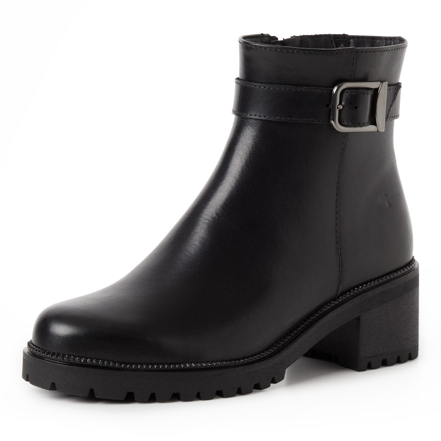 Tamaris Stiefelette Blockabsatz, Basic-Boots mit klassischer Zierschnalle