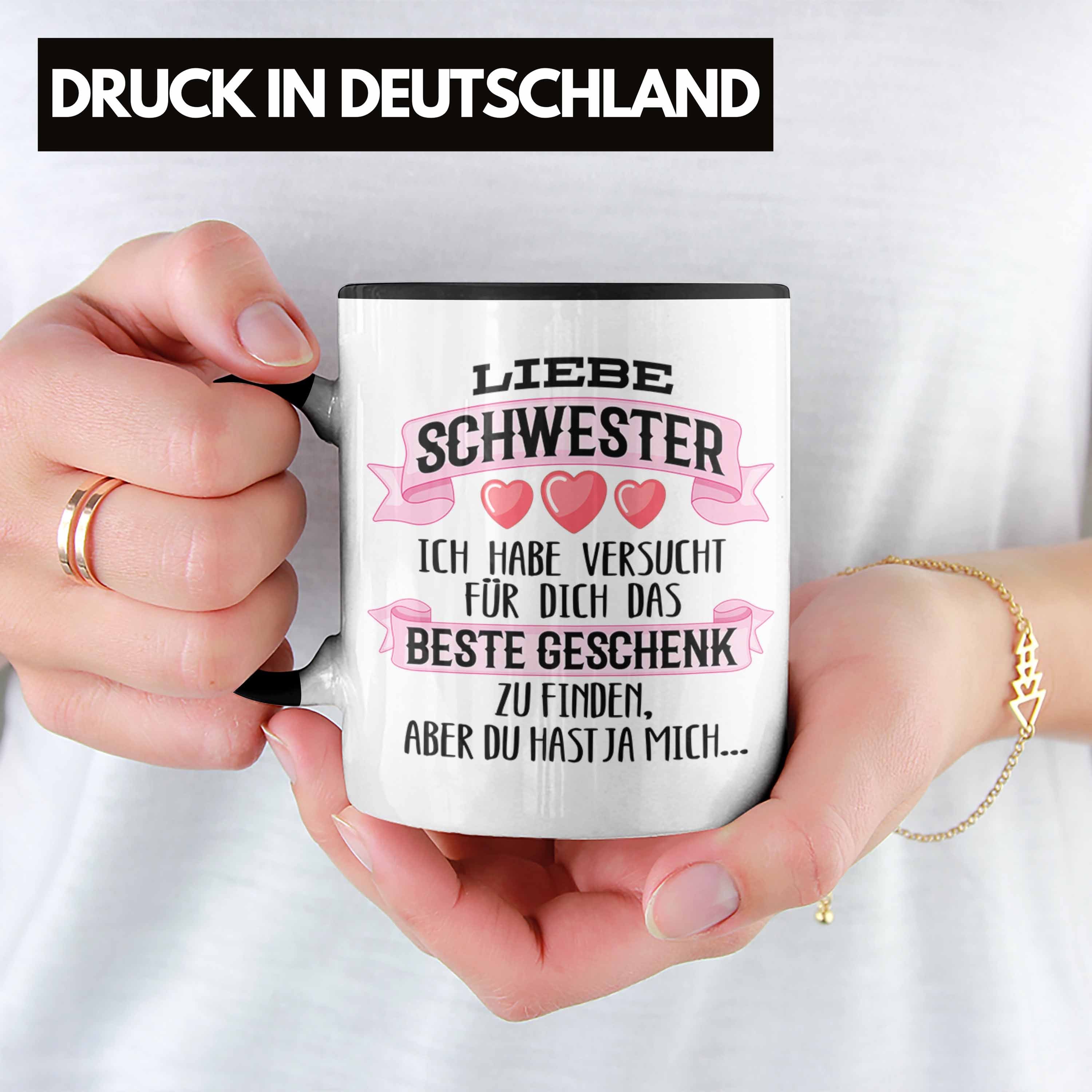 Trendation Tasse Trendation - Beste Schwester Geschenk Tasse Kaffeetasse Geburtstag Wei