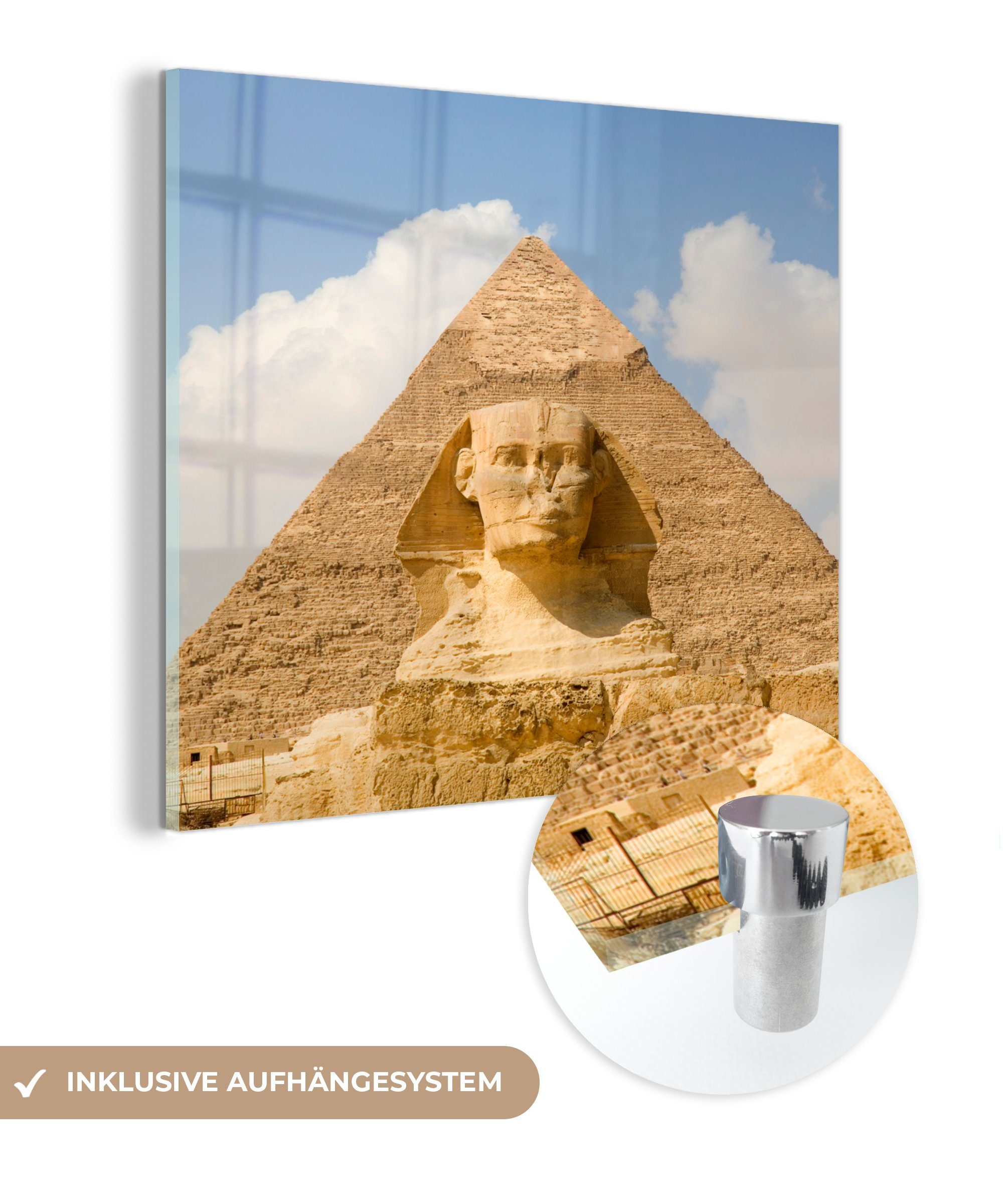 MuchoWow Acrylglasbild Pyramide bei Tageslicht, (1 St), Glasbilder - Bilder auf Glas Wandbild - Foto auf Glas - Wanddekoration