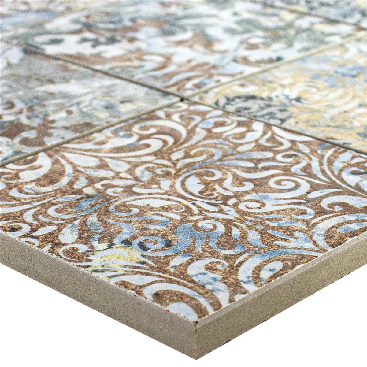 Mosafil Mosaikfliesen Keramikmosaik Fliesen Patchwork Bunt 95x95mm, Feinsteinzeug 29.500x29.500, bunt, Verlegefertig auf ein Netz geklebt - Frostsicher - Wasserfest -