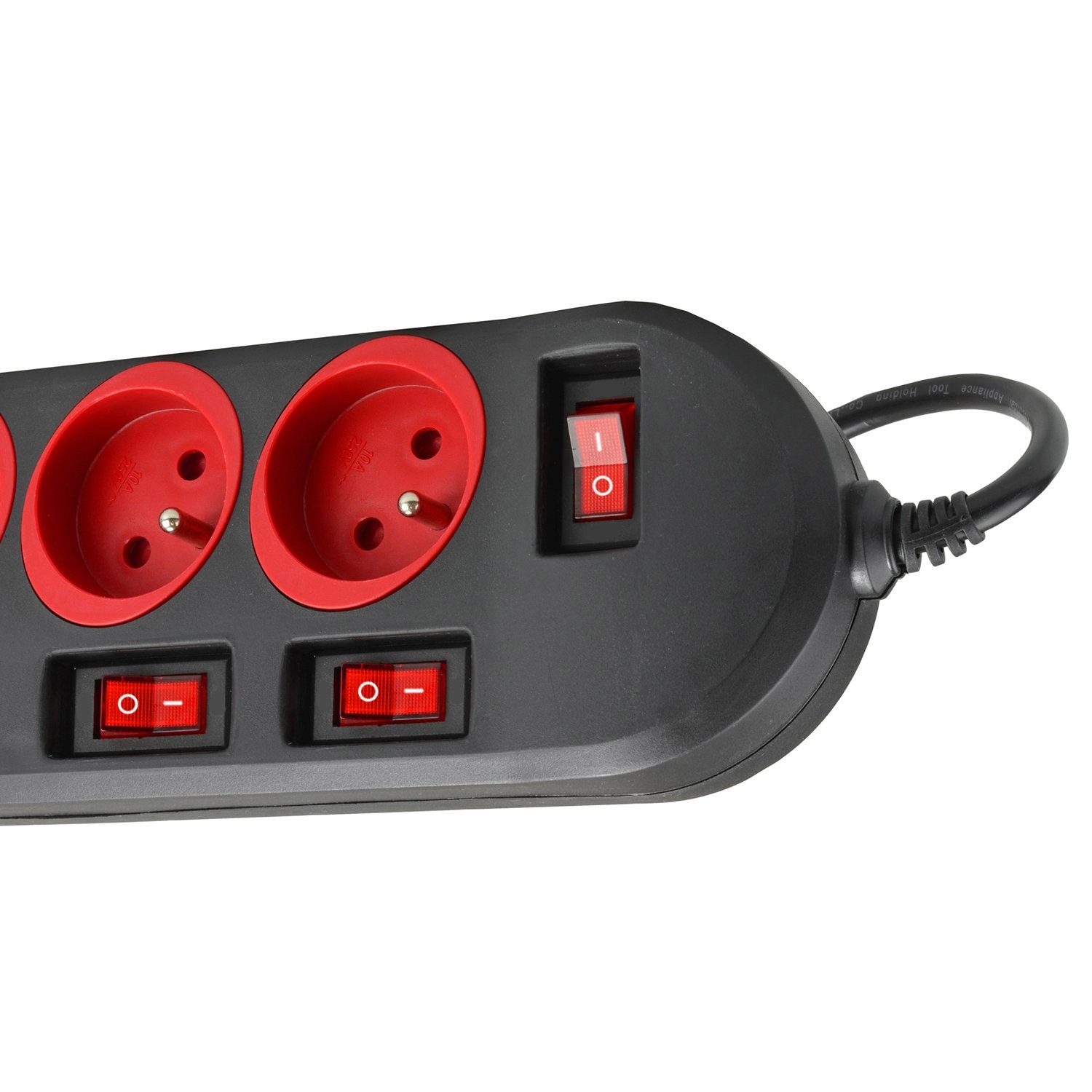 Maclean MCE204 Farbenfroh 5‑fach 1,5 m Kabel (Typ E) Steckdosenleiste 5-fach (Ein- / Ausschalter, separate Ein- / Ausschalter, Schalterbeleuchtung, Kindersicher – Bild 5 von 5