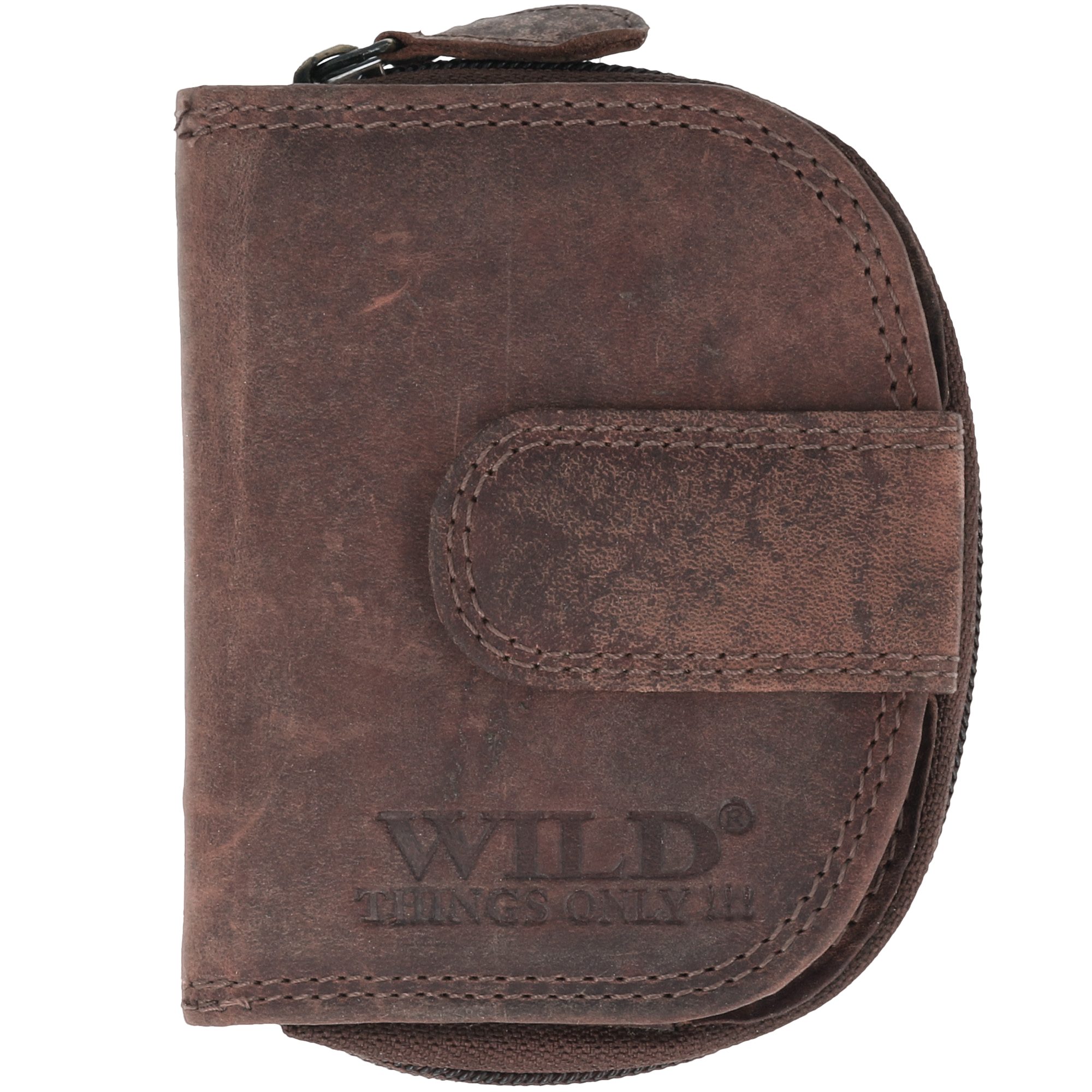 Wild Things Only !!! Geldbörse Kleines Portemonnaie Damen Herren (Geldbeutel Mini, klein und handlich), aus echtem Leder