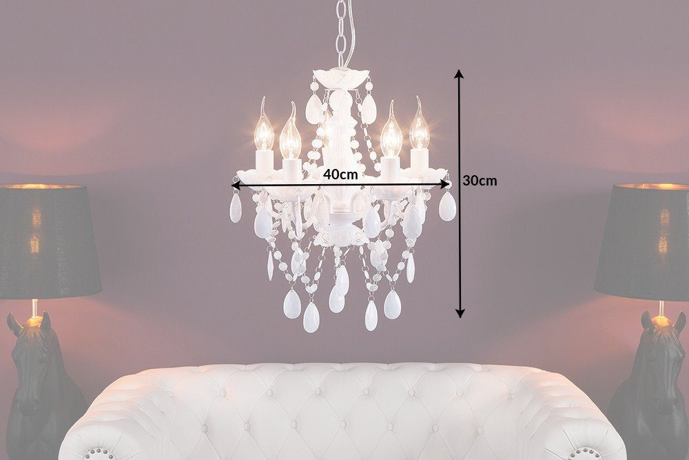 Schlafzimmer · · DIAMONDS · 40cm Wohnzimmer Kronleuchter ohne Barock S weiß, Design Leuchtmittel, riess-ambiente Acryl