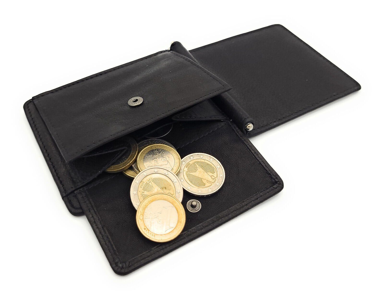 JOCKEY CLUB Kartenetui für Münzen mit Dollarclip echt Kreditkarten, und Geldscheine RFID Platz Schutz, & Münzfach Leder