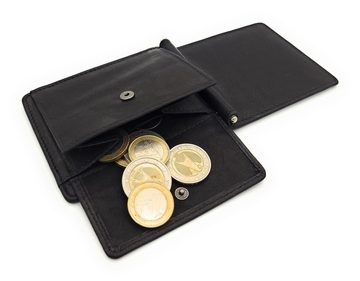 JOCKEY CLUB Kartenetui echt Leder Dollarclip mit Münzfach & RFID Schutz, Platz für Kreditkarten, Münzen und Geldscheine