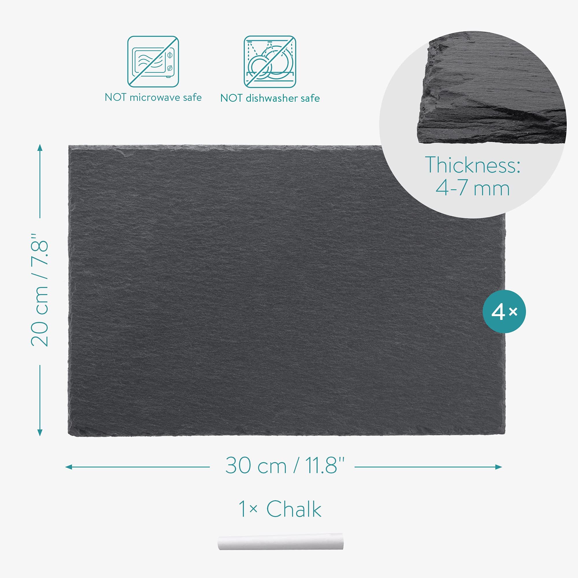 Navaris Servierplatte Navaris Servierplatten Schiefer 6er Set 38x28 cm – Bild 5 von 5