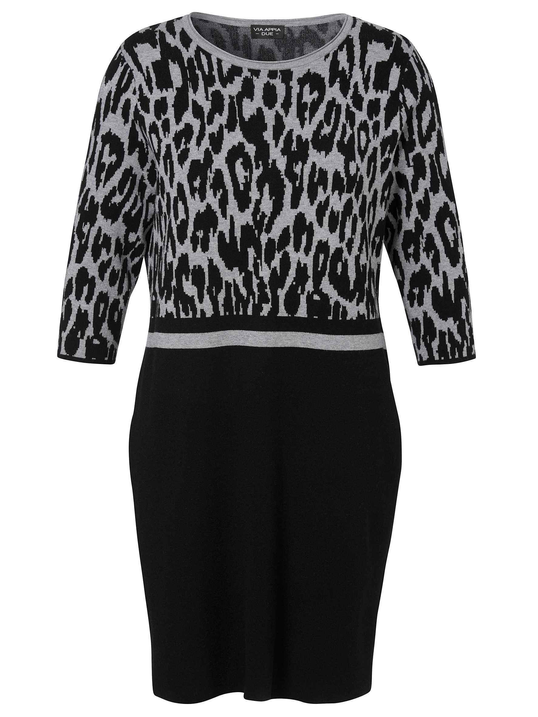 Strickkleid Kleid U-Boot 3/4 Arm Jacquard