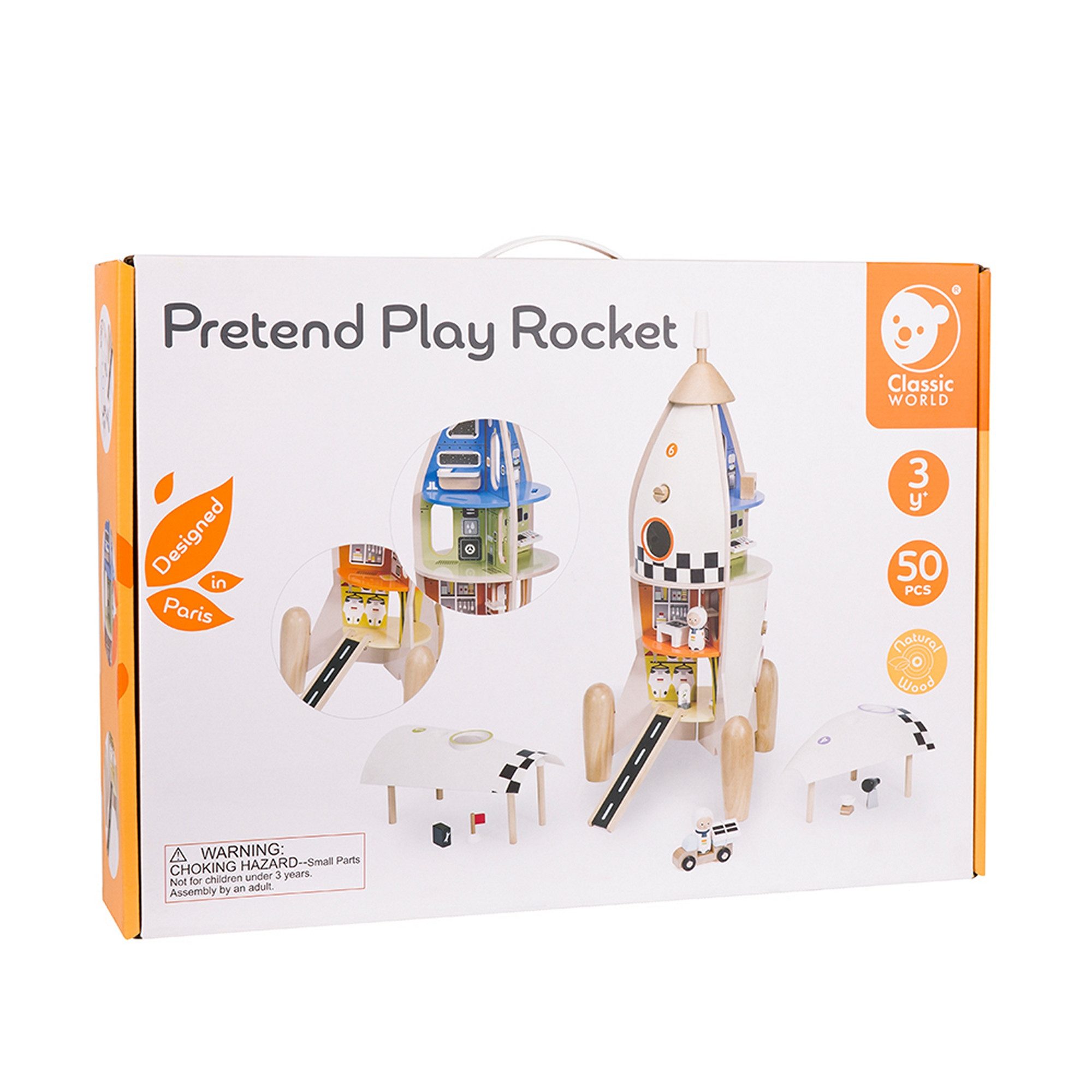 Classic World Spielzeug-Flugrakete Classic World - Spielzeug Rakete - 31x31x69cm - ab 3 Jahre