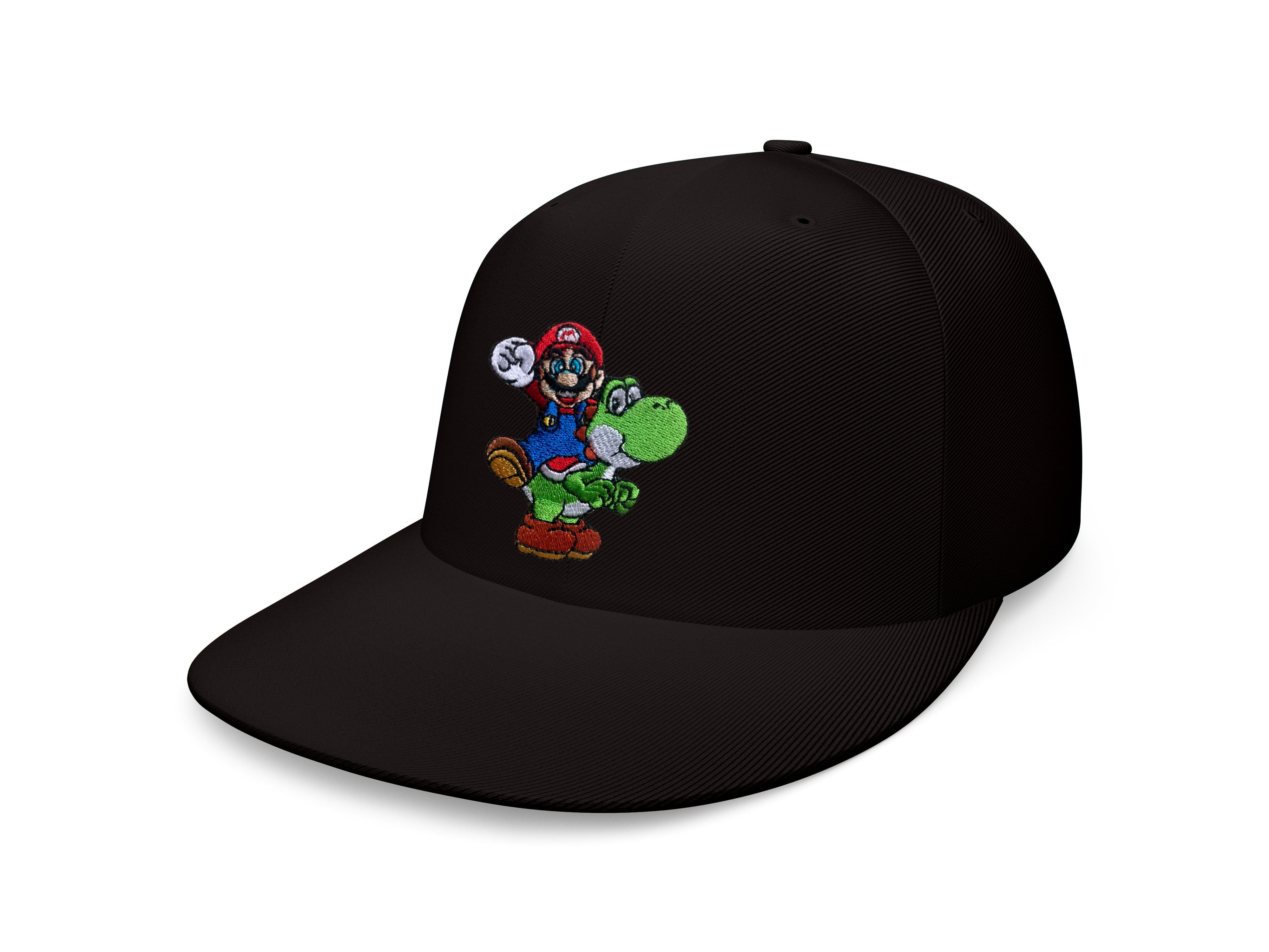 Blondie & Brownie Snapback Cap Unisex Erwachsene Yoshi & Mario Stick Patch Luigi Super Retro Snapback
