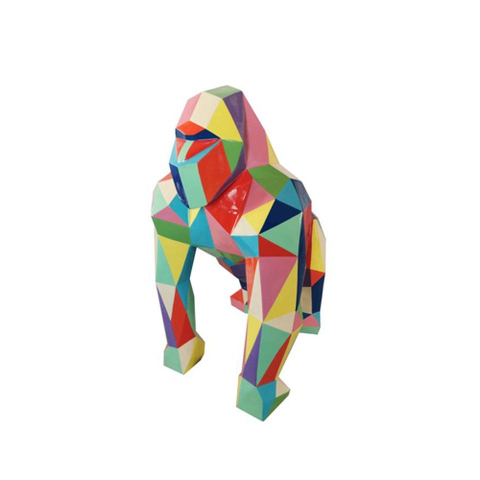Xlmoebel Dekofigur Moderne Gorilla Skulptur Kunststoff Dekorative Figur Garten 128x78cm, Made in Europa