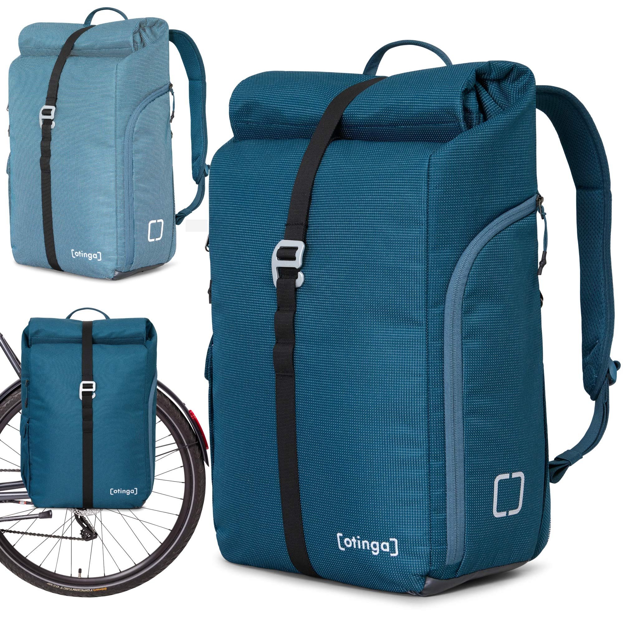 otinga Fahrradtasche Flip V3 Fahrradtasche Rucksack Wasserdicht Gepäckträgerhalterung, 34L Gepäckträgertasche mit Rucksack, Radtasche, in 3 Sekunden umgebaut