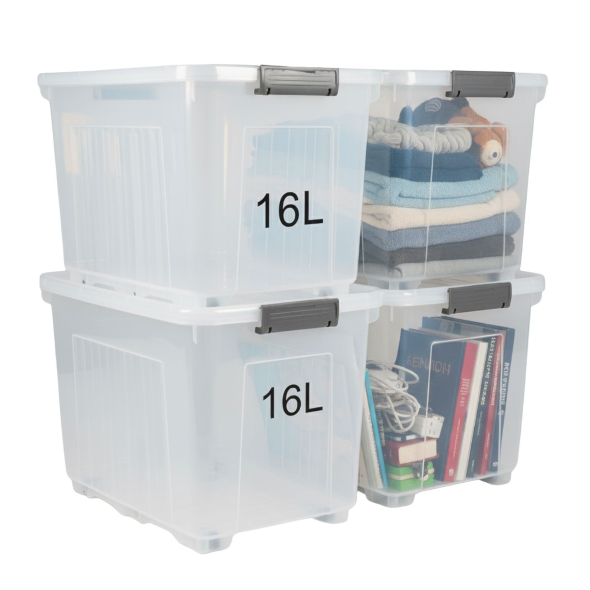 Plastard Aufbewahrungsbox mit Deckel & Rollen 15 - 110 Liter Stapelbar, Tra günstig online kaufen