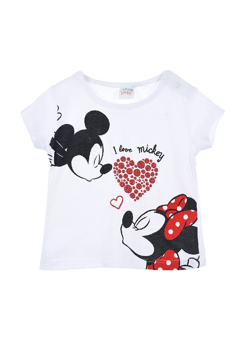 Mouse Disney Kurzarm Shirt Oberteil Weiß T-Shirt Baby Mädchen Minnie