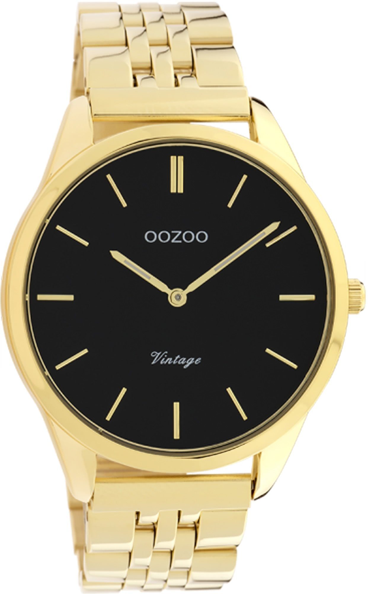 OOZOO Quarzuhr Oozoo Damen Armbanduhr gold Analog, Damenuhr rund, mittel (ca. 38mm) Edelstahlarmband, Fashion-Style