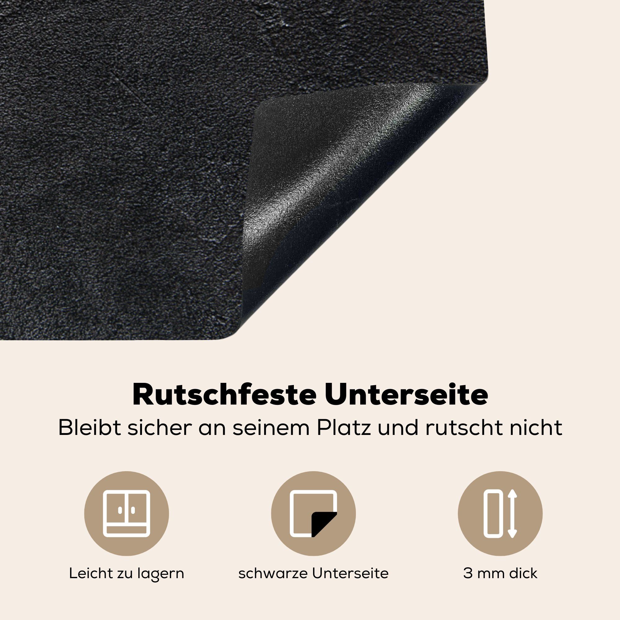 81x52 Industriell Grau - Schutz Vinyl, cm, küche, Beton - Ceranfeldabdeckung (1 Abdeckplatte, Induktionskochfeld - tlg), MuchoWow Herdblende-/Abdeckplatte für - Induktionsschutz die