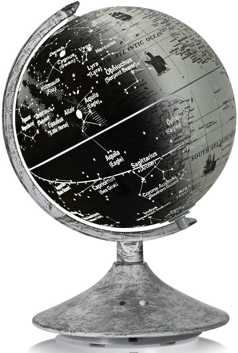 COSTWAY Nachttischlampe pädagogischer Tisch-Globus mit Sternbildern
