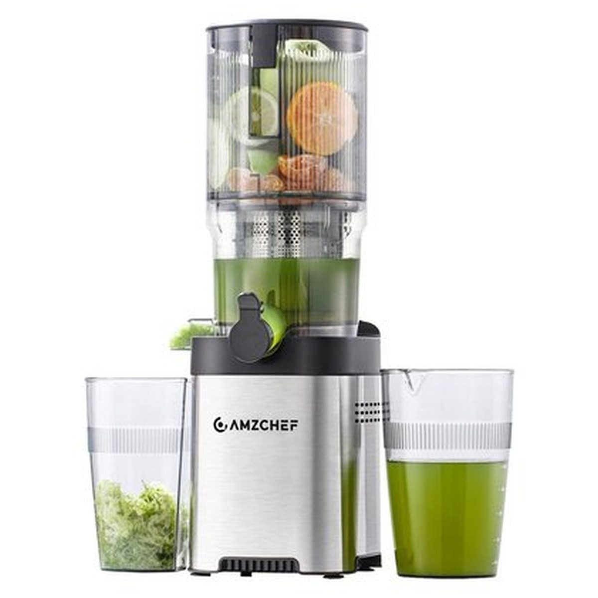 AMZCHEF 2in1 Entsafter AMZCHEF CE-ZM1902B-SV Slow Juicer