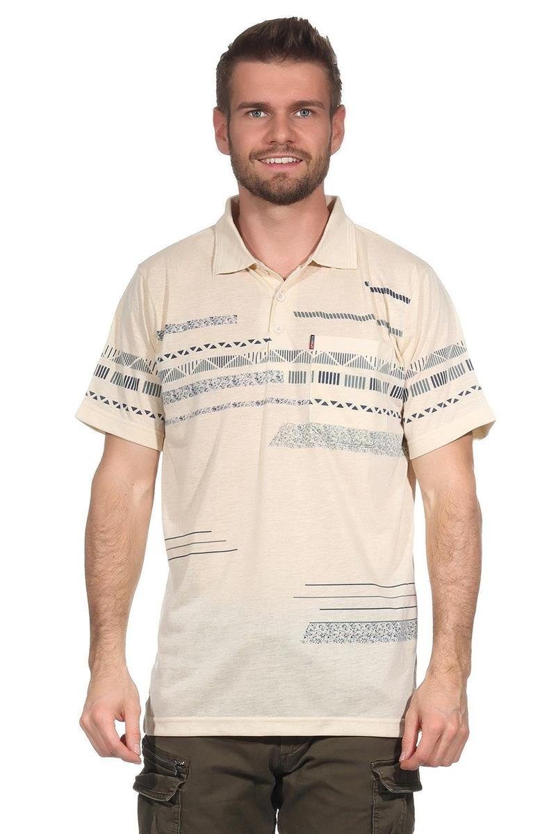 EloModa Poloshirt Herren Poloshirt Sommer Polo-Hemd Kurzarm mit Muster, M L XL 2XL (1-tlg)