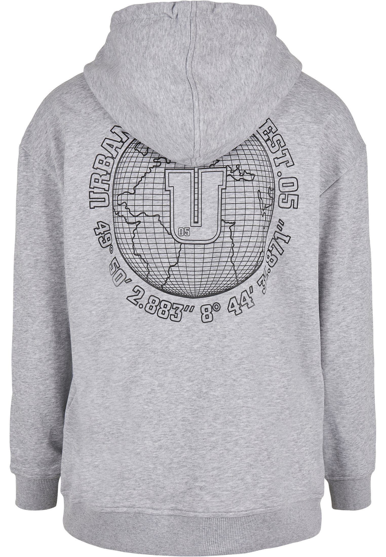 URBAN CLASSICS Sweater grey Hoody Globetrotter Herren (1-tlg)