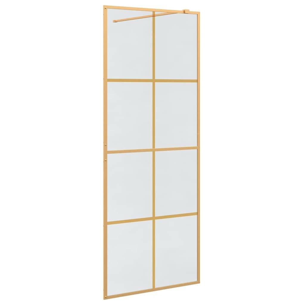 vidaXL Duschwand Walk-in Duschwand Gold 80 x 195 cm Gehärtetes Glas, (1 tlg)