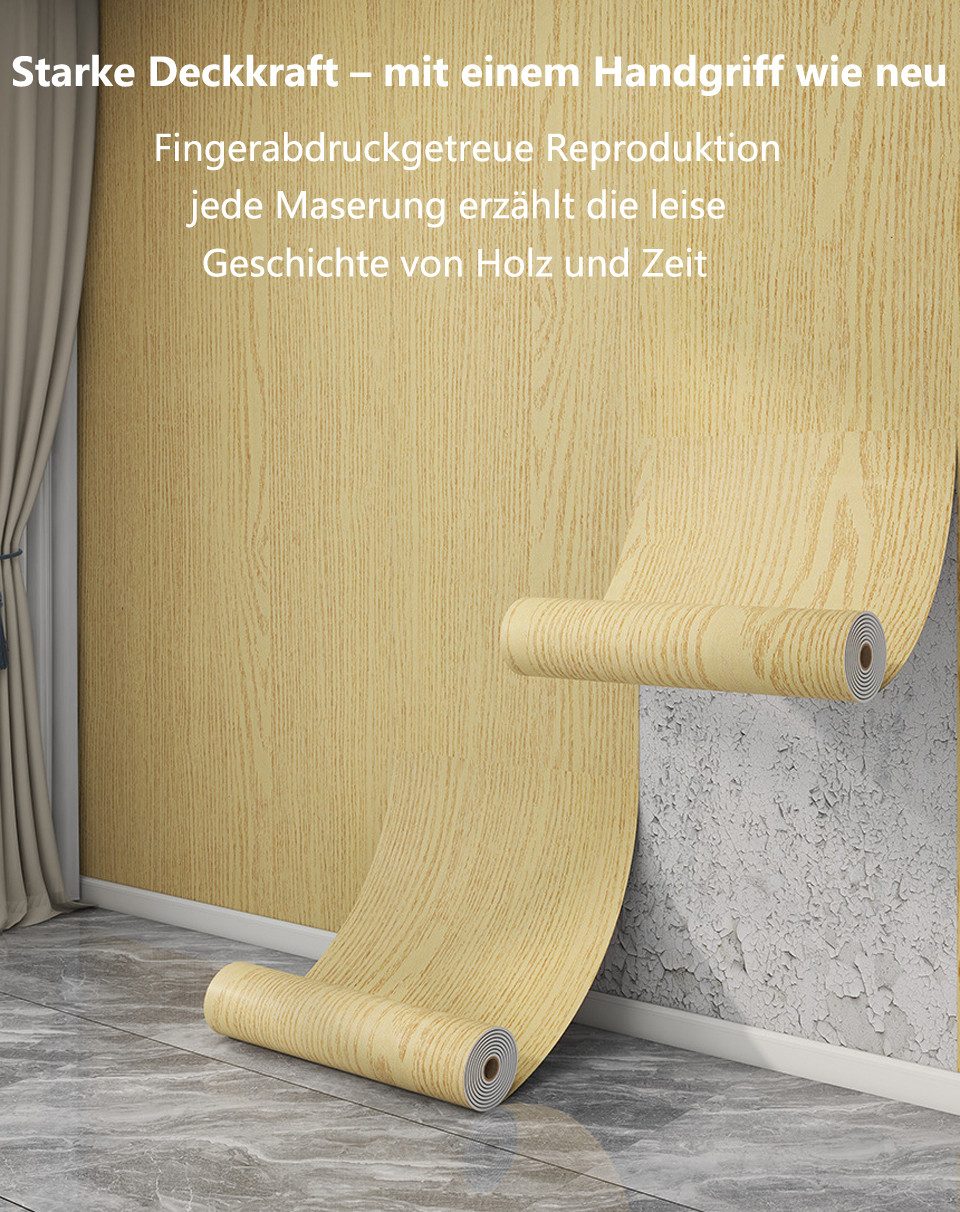 Agger Fliesenaufkleber Selbstklebende Kontaktfolie in Holzoptik für Schränke, Schubladen, und Arbeitsplatten. Dekofolie 300 x 40cm - Zuschneidbar